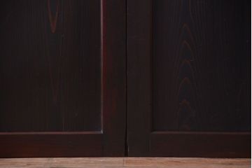 古民具・骨董　古い木味のアンティーク帯戸2枚セット