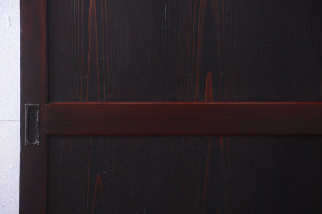 古民具・骨董　古い木味のアンティーク帯戸2枚セット