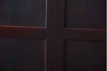 古民具・骨董　古い木味のアンティーク帯戸2枚セット