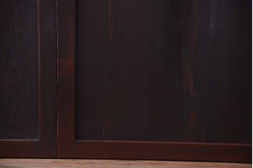 古民具・骨董　古い木味のアンティーク帯戸2枚セット