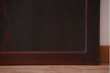 古民具・骨董　古い木味のアンティーク帯戸2枚セット