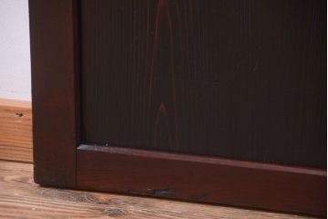 古民具・骨董　古い木味のアンティーク帯戸2枚セット