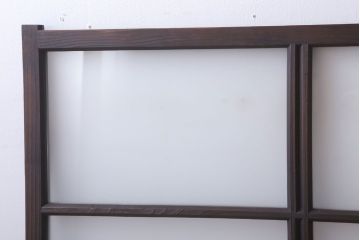 和製アンティーク　すりガラスとダイヤガラスの引き戸2枚セット(窓)