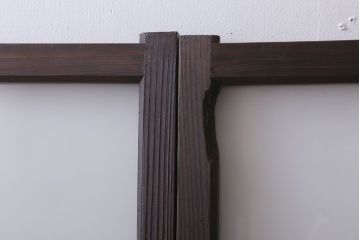 和製アンティーク　すりガラスとダイヤガラスの引き戸2枚セット(窓)