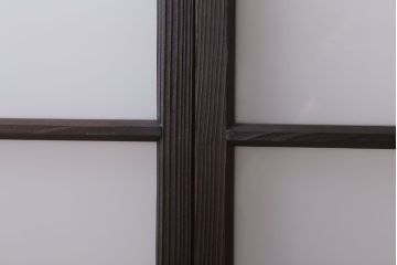 和製アンティーク　すりガラスとダイヤガラスの引き戸2枚セット(窓)