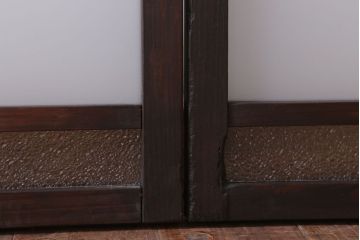 和製アンティーク　すりガラスとダイヤガラスの引き戸2枚セット(窓)