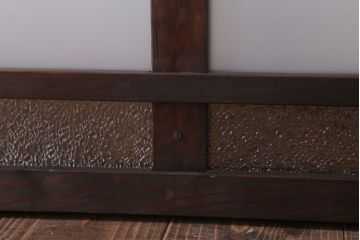 和製アンティーク　すりガラスとダイヤガラスの引き戸2枚セット(窓)