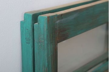 アンティークペイント　おしゃれなガラス小窓2枚セット(引き戸・ガラス戸)(1)