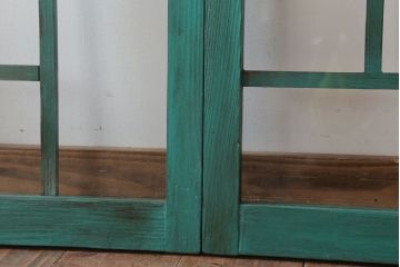 アンティークペイント　おしゃれなガラス小窓2枚セット(引き戸・ガラス戸)(1)