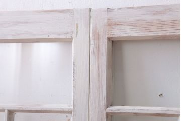 アンティークペイント　おしゃれなガラス小窓2枚セット(引き戸・ガラス戸)(2)