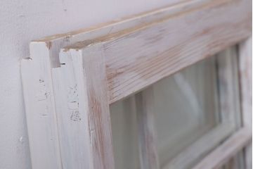 アンティークペイント　おしゃれなガラス小窓2枚セット(引き戸・ガラス戸)(2)