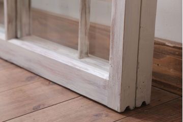 アンティークペイント　おしゃれなガラス小窓2枚セット(引き戸・ガラス戸)(2)