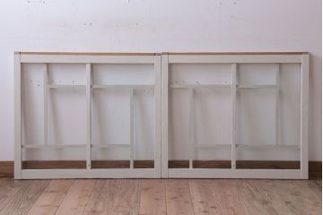 アンティークペイント　おしゃれなガラス小窓2枚セット(引き戸・ガラス戸)(2)