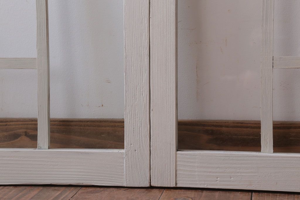 アンティークペイント　おしゃれなガラス小窓2枚セット(引き戸・ガラス戸)(2)