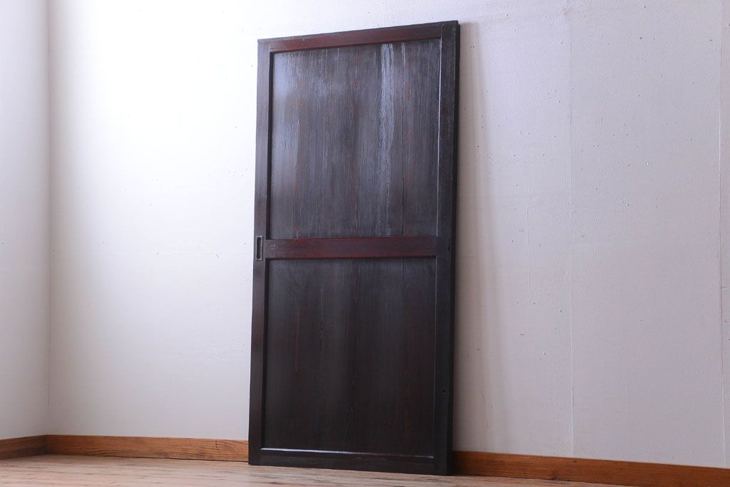 古民具・骨董　明治期　古い木味のアンティーク帯戸(2)