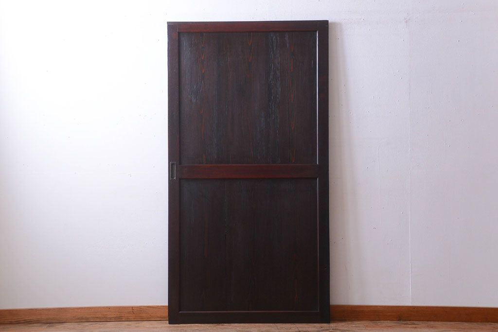 古民具・骨董　明治期　古い木味のアンティーク帯戸(2)