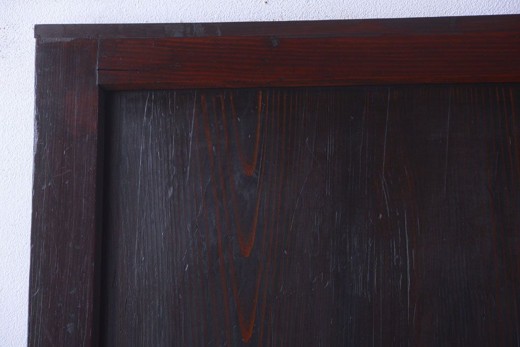 古民具・骨董　明治期　古い木味のアンティーク帯戸(2)