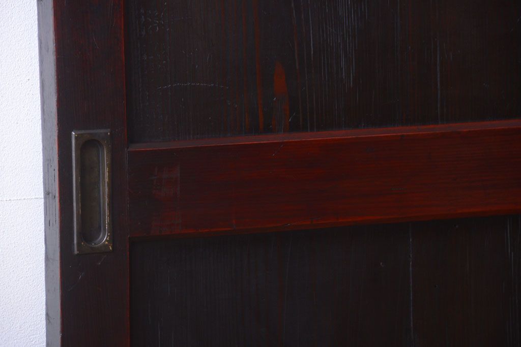 古民具・骨董　明治期　古い木味のアンティーク帯戸(2)