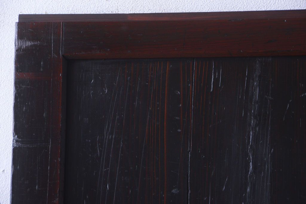 古民具・骨董　明治期　古い木味のアンティーク帯戸(2)