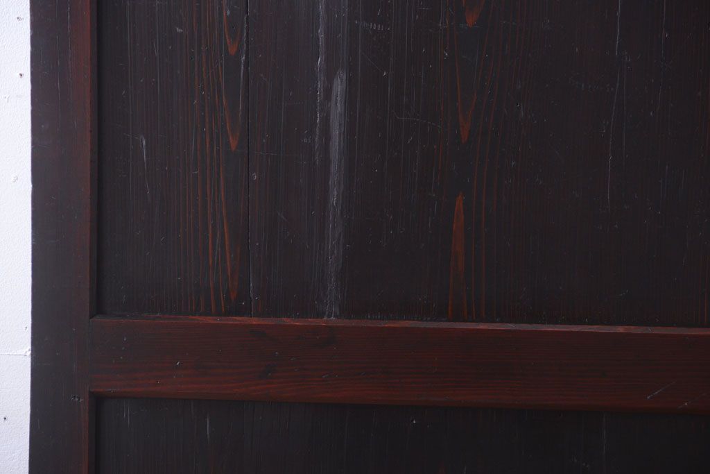 古民具・骨董　明治期　古い木味のアンティーク帯戸(2)