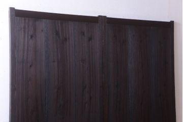 古民具・骨董　古い木製の味わい深いアンティーク板戸2枚セット