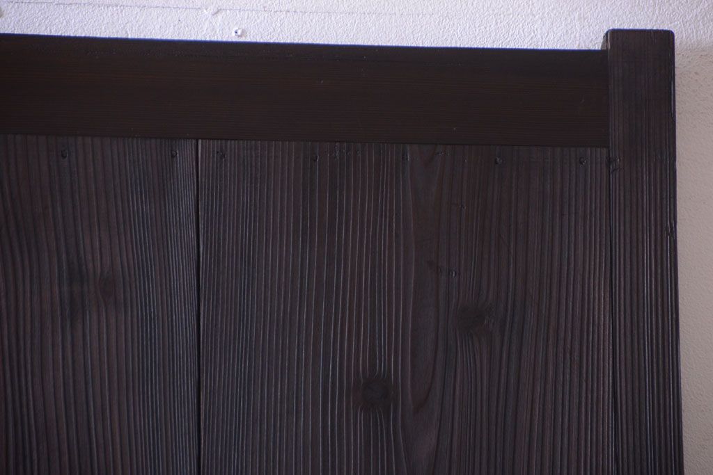 古民具・骨董　古い木製の味わい深いアンティーク板戸2枚セット