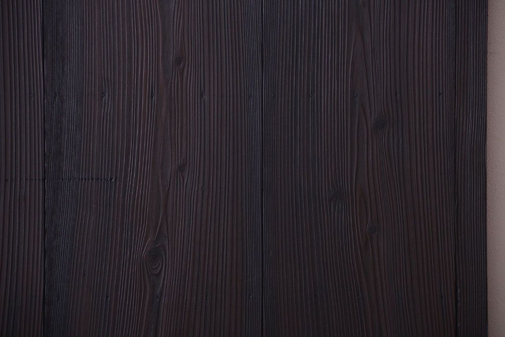 古民具・骨董　古い木製の味わい深いアンティーク板戸2枚セット