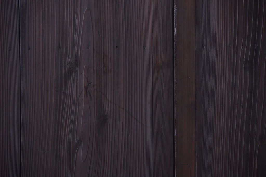 古民具・骨董　古い木製の味わい深いアンティーク板戸2枚セット