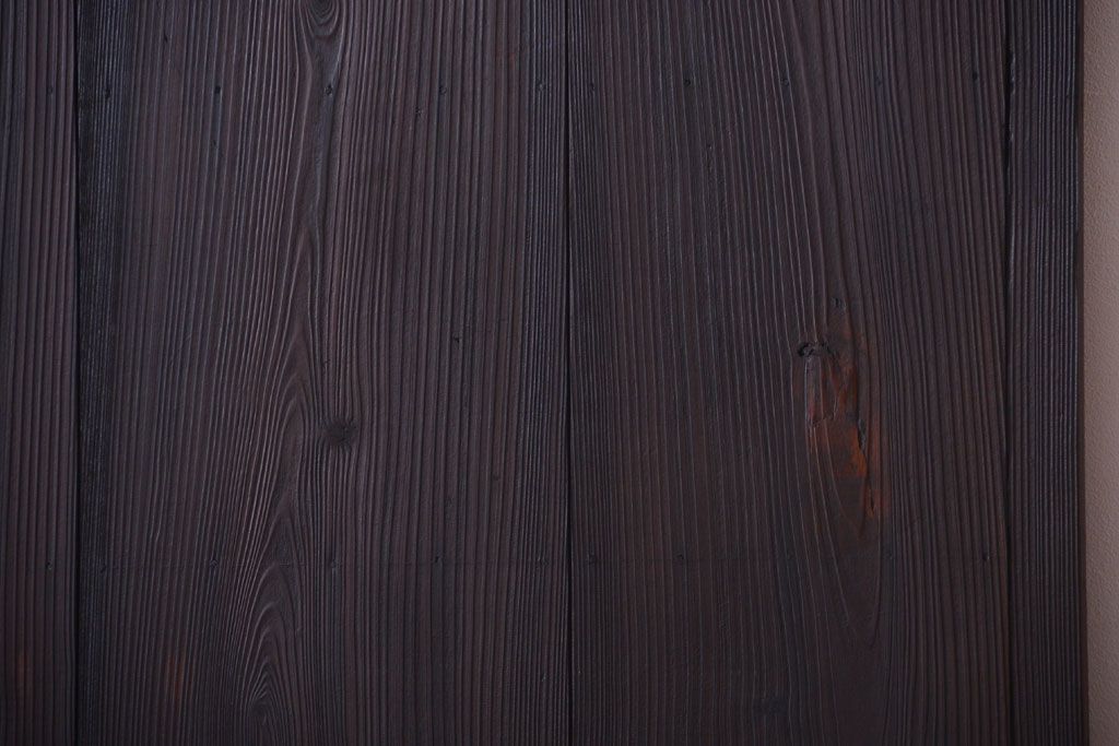 古民具・骨董　古い木製の味わい深いアンティーク板戸2枚セット