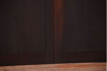 古民具・骨董　古い木製の味わい深いアンティーク板戸2枚セット