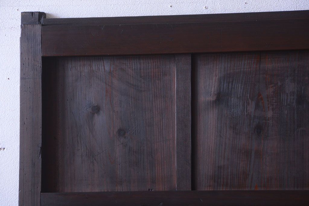 古民具・骨董　古い木製の味わい深いアンティーク板戸2枚セット