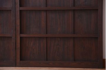 古民具・骨董　古い木製の味わい深いアンティーク板戸2枚セット