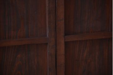 古民具・骨董　古い木製の味わい深いアンティーク板戸2枚セット