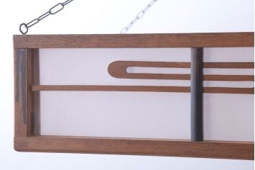 古民具・骨董　黒柿枠のアンティーク天井照明