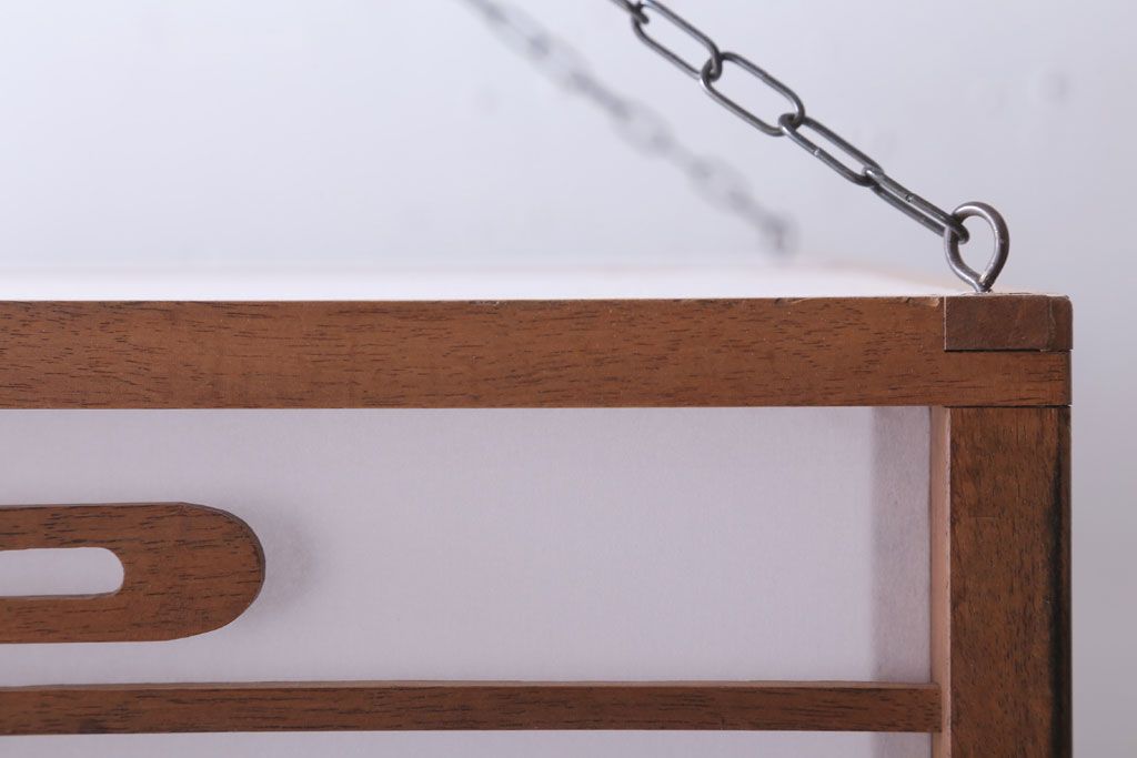 古民具・骨董　黒柿枠のアンティーク天井照明