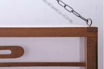 古民具・骨董　黒柿枠のアンティーク天井照明