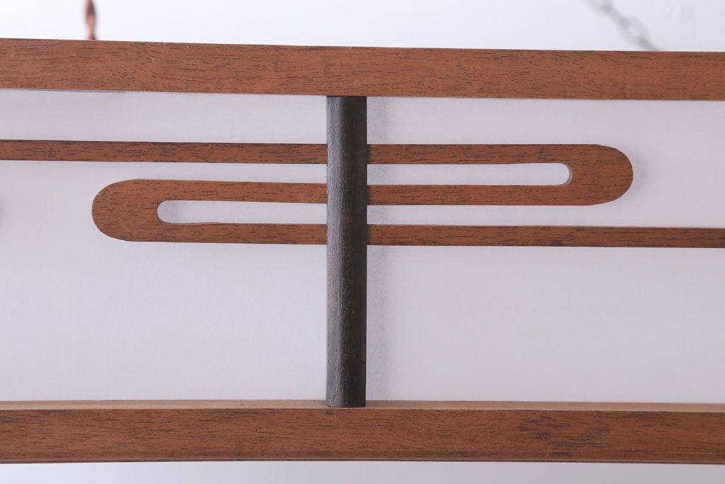 古民具・骨董　黒柿枠のアンティーク天井照明