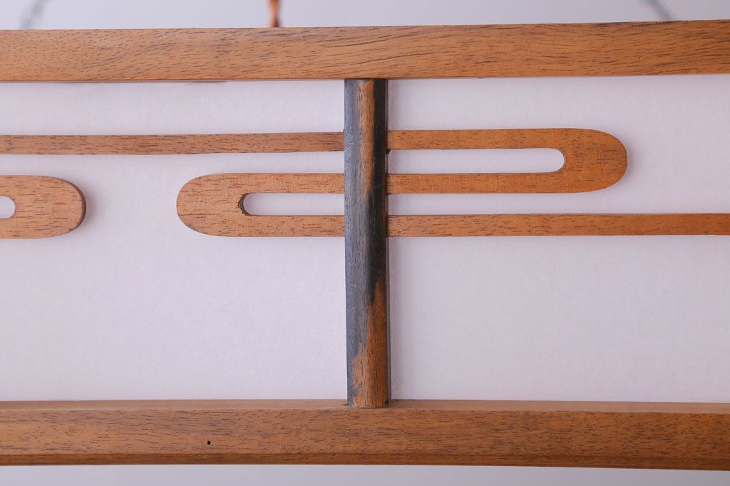 古民具・骨董　黒柿枠のアンティーク天井照明