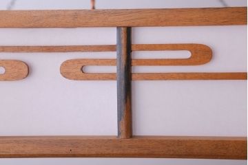 古民具・骨董　黒柿枠のアンティーク天井照明