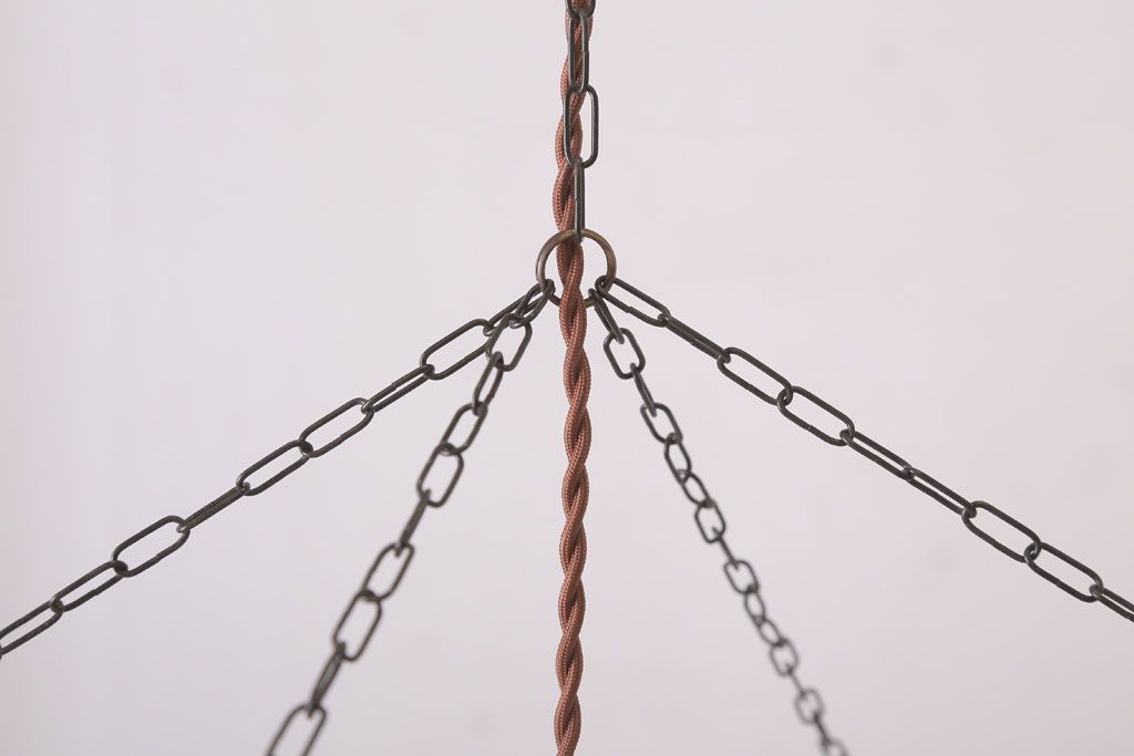 古民具・骨董　黒柿枠のアンティーク天井照明