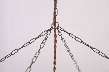 古民具・骨董　黒柿枠のアンティーク天井照明