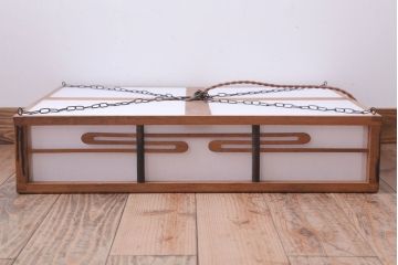 古民具・骨董　黒柿枠のアンティーク天井照明