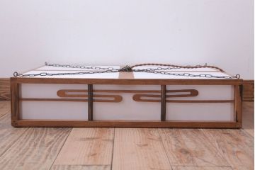 古民具・骨董　黒柿枠のアンティーク天井照明