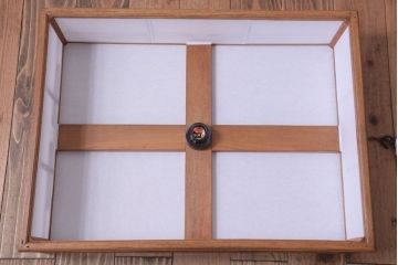 古民具・骨董　黒柿枠のアンティーク天井照明