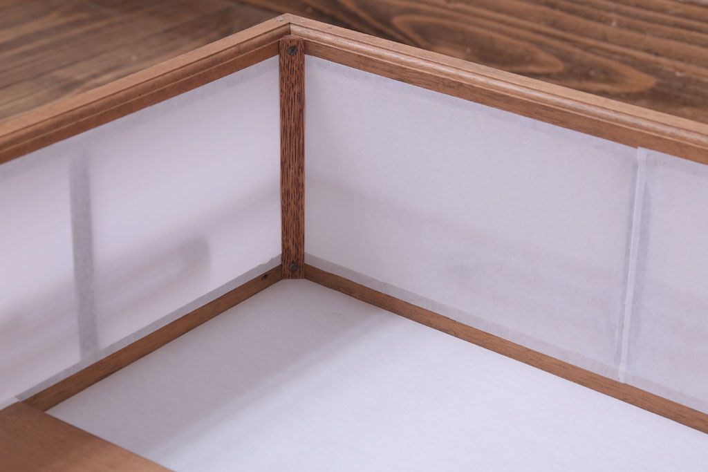 古民具・骨董　黒柿枠のアンティーク天井照明