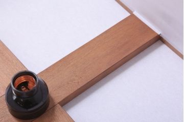 古民具・骨董　黒柿枠のアンティーク天井照明