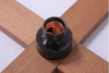 古民具・骨董　黒柿枠のアンティーク天井照明