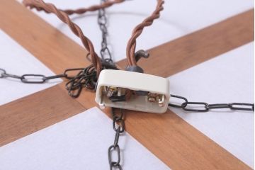 古民具・骨董　黒柿枠のアンティーク天井照明