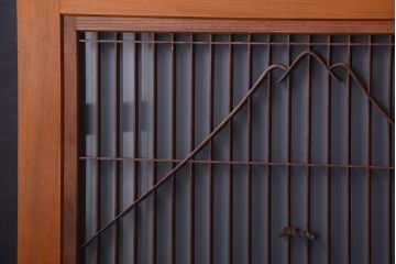 和製アンティーク　総欅材!組子ガラス帯戸4枚セット