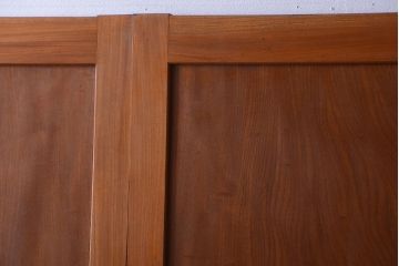 和製アンティーク　総欅材!組子ガラス帯戸4枚セット